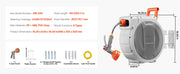 Charger l'image dans la visionneuse de galerie, Amocart Retractable Garden Hose Reel Wall Mounted Hose Reel Heavy Duty Garden Hose Reel with 9Pattern Nozzle 180°Swivel Bracket
