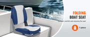 Bild in Galerie-Viewer laden, Amocart Boat Seat 18.9" Low Back Boat SeatFolding Boat Chair with Thickened Sponge Padding &amp; Hinge Fold-Down Boat Captain Chair
