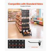 Bild in Galerie-Viewer laden, Amocart Standing Pegboard Display with Casters &amp; 30 Hooks Thickened Steel Peg Board Panel for Retail Store Jewelry Shop
