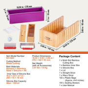 Bild in Galerie-Viewer laden, Amocart Soap Making Kit Bamboo Cutting Box and Inner Box with Silicone Mold Stainless Steel Straight Cutter and Wavy Cutter
