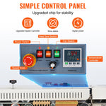 SucceBuy Continuous Bag Band Sealing Machine 6-12mm Horizontal Band Sealer with Inflation Function for 0.02-0.8mm Plastic Bags