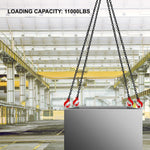 SucceBuy Lifting Chain Sling Lifts 5Tonne 1.5M 3M 4M X 5/16 Inch Heavy Duty With 4 Legs Grade Hooks and Adjuster G80 Alloy Steel