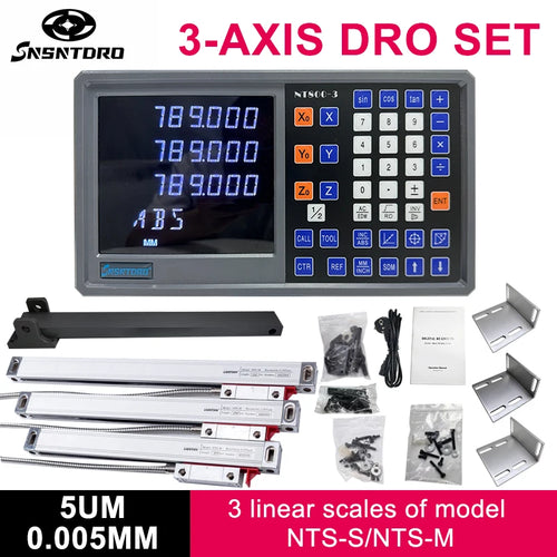 Ultra-accurate Dro NT800 3 Axis Kit AC90-260V & 50-1000mm Linear Glass Scale Encoder Digital  Ruler for Lathe Milling Machines