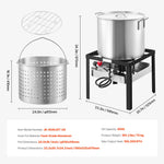 Amocart 60/80/100Qt Seafood Boiling Kit with Strainer Cooking Set for Crab Crawfish Boiling Aluminum Stockpot with Steamer Rack
