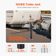 Bild in Galerie-Viewer laden, Amocart 5000Lbs Trailer Jack Dynamic Swivel Bolt-on 11.5 to 25.7in Lift Trailer Jack Stand with Handle RV Horse Yacht Trailer
