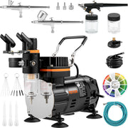 Charger l'image dans la visionneuse de galerie, Amocart Professional Dual-Action Airbrush 120W Electric Spray Gun Air Brush Painting Set Art Nail Tattoo Makeup Model Sprayer
