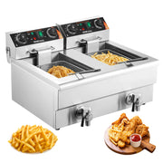 Charger l'image dans la visionneuse de galerie, Amocart  12L Electric Deep Fryer w/Dual Removable Tanks Commercial Countertop  Fryer for Chicken French Fries Frying Chips
