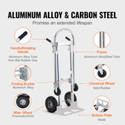 Bild in Galerie-Viewer laden, Amocart Folding Hand Truck Aluminum Heavy Industrial Collapsible Dolly Cart for Transport and Moving in Warehouse Supermarket
