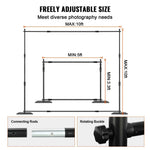 Amocart 10 x 10 ft Heavy Duty Backdrop Stand Height Adjustable Photography Backdrop Stand for Party Wedding Display Exhibition