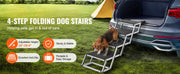 Charger l'image dans la visionneuse de galerie, Amocart Dog Stair for Cars Wide Dog Car Steps Folding Portable Pet Steps Lightweight Aluminum for Car SUV and Truck 150 lbs
