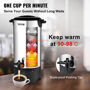 Bild in Galerie-Viewer laden, Amocart 50 Cups Commercial Coffee Urn Stainless Steel Large Coffee Dispenser 1000W Electric Coffee Maker Urn For Quick Brewing
