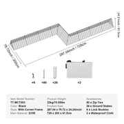 Charger l'image dans la visionneuse de galerie, Amocart Chicken Tunnels 157.5 x 39.4 x 24.2 in Chicken Tunnels for Yard Portable Chicken Tunnels for Outside Corner Frames
