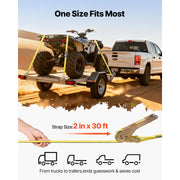 Charger l'image dans la visionneuse de galerie, Amocart 10 Pack Ratchet Straps 2in x 30ft Tie Down Straps with Double J Hook Tie Down Ratcheting for Moving Trailers Kayaks
