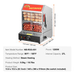SucceBuy 27/37L 2Tiers Hot Dog Steamer with Temperature Control Stainless Steel Electric Bun Warmer for Hot Dogs&Buns for Cinema