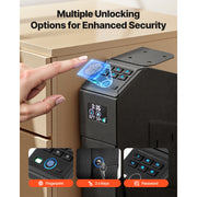Charger l'image dans la visionneuse de galerie, Amocart Gun Safe Slider Handgun Safe Fingerprint/Password/Key 3-Way Quick Access Case Box with LED for Nightstand Bedside Desk
