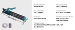Amocart Manual Tile Cutter Laser Positioning Single Rails W/ Supporting Feet Professional Push Knife for Cutting Ceramic