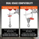 Amocart 2200 lbs Electric Hoist Single/Double Slings Lift Crane Hoist with Wireless/Wired Control Electric Winch for Garage