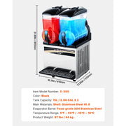 Charger l'image dans la visionneuse de galerie, Amocart Commercial Frozen Drink Maker 15Lx2 Double Tank Slushy Machine 120Cups StainlessSteel Slushie Maker for Home Party Cafe
