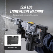 Charger l'image dans la visionneuse de galerie, Amocart Electric Heavy Demolition Jack Hammer 1400W 2pcs Chisels Bits Chipping with Case 2900 BPM Concrete Breaker Gloves Black

