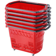 Charger l'image dans la visionneuse de galerie, Amocart 6PCS Shopping Baskets 39L Rolling Shopping Carts with Handles &amp; Wheels Portable  for Supermarkets Retail Stores Grocery
