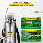 SucceBuy 4-12L Hand Powered Sprayer Stainless Steel Watering Spraying Sprinkling Atomizer Pump Home Ground Garden Cleaning Sprayer