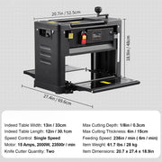 Charger l'image dans la visionneuse de galerie, Suitable For Amocart Thickness Planer 13inch Benchtop Planer &amp; Two-Blade 15-Amp 1800W Powerful Motor Low Noise for DIY Woodwork
