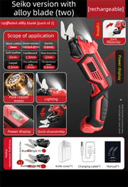 Load image into Gallery viewer, Cordless Electric Scissors 2 Blades Portable 4V Shears for Fabric Cloth Leather Cardboard Carpet DIY USB Cutting Tool 11000RPM
