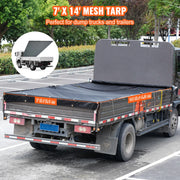 Charger l'image dans la visionneuse de galerie, Amocart 18oz Dump Truck Mesh Tarp PVC Coated Heavy Duty Cover with Reinforced Webbing for Manual or Electric Dump Truck Syste
