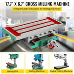 Amocart Milling Working Table 17.7x6.7 In 2 Axis 4 Ways Move, Multifunction Milling Working Table for Milling Drilling Machine