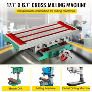 Charger l'image dans la visionneuse de galerie, Amocart Milling Working Table 17.7x6.7 In 2 Axis 4 Ways Move, Multifunction Milling Working Table for Milling Drilling Machine
