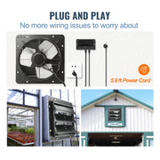 Bild in Galerie-Viewer laden, Amocart Shutter Exhaust Fan 12'' with Temperature Humidity Controller EC/AC-motor 940 CFM 10-Speed Adjustable Wall Mount Attic
