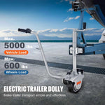 Amocart 5000lbs Electric Trailer Dolly 12V Trailer Jockey Wheel with 22 ft/min Speed & Adjustable Height for Moving Caravan