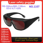 CE EN207 OD6+ 190-540nm Laser Eye Protection Anti-Scratch PC Laser Eyewear for Engraving Marking Industrial Laser Safety Goggle
