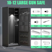 Charger l'image dans la visionneuse de galerie, Amocart 3-8 Rifles Gun Safe with Digital Lock Gun Storage Cabinet Removable Shelf for Home Long Guns &amp; Pistols
