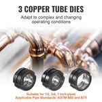 Amocart Copper Press Tool Tube Fittings Crimping Kit Pro Press Crimper w/ 1/2" 3/4" 1" Quick Change Jaws 360° Rotatable Crimper