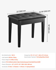 Bild in Galerie-Viewer laden, Amocart Piano Use Chair, Piano Bench with High-Density Padded Cushion &amp; Storage Compartment Wooden Piano Bookcase Stool Seat
