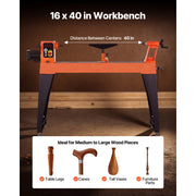 Bild in Galerie-Viewer laden, Amocart Woodworking Lathe 1.5 HP 16x40 in / 2 HP 18x40 in, 0-3200 RPM Variable Speed, for Medium to Large Projects Woodworking
