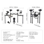 Amocart Electric Drum Set 32 Drum Kits & 480 Sounds, USB MIDI Supported 8 / 10 in Quiet Mesh+10 in Cymbals Drum Sticks Easy Use