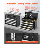 Amocart 20.5in Metal Tool Box Portable 4-Drawers Tool Chest with Drawers Locking Multi-Function Tool Organizer for Workshop