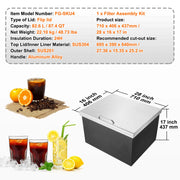 Charger l'image dans la visionneuse de galerie, Amocart Drop in Ice Chest Stainless Steel Ice Cooler Commercial Ice Bin with Hinged Cover Outdoor Kitchen Ice Bar
