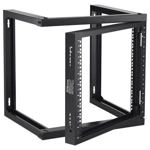 SucceBuy 9U Wall Mount Rack 150lbs Max Load Capacity Open Frame Server Network Rack with Cage Nuts Screw for Server IT Equipment