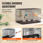 Bild in Galerie-Viewer laden, Amocart 30In Flight Bird Cage Stackable Divided Small Animal Cage for Kinds of Birds Pet Travel Birdcage with Handle and Perche
