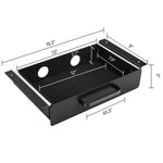 Amocart 13in/22in Under Desk Drawer Slide Out Desktop Storage Box Mounted Pullout Undertable Drawer Organizer for Office Home