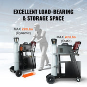 Charger l'image dans la visionneuse de galerie, Amocart Welding Cart 2-Tier 4 Drawers Welder Cart with 360° Swivel Wheels Heavy Duty Rolling Welder Cart for Mig Plasma Cutter
