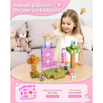 Amocart 100PCS Magnetic Blocks Princess Castle Set Magnetic Building Cubes STEM Montessori Sensory Toys for Kids Birthday Gift
