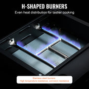 Bild in Galerie-Viewer laden, Amocart 18/24inch Propane Gas Tabletop Griddle with Hot-rolled Plate Carbon Steel  Portable Table Top Griddle Grill for Camping
