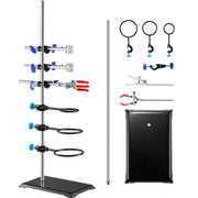 Charger l'image dans la visionneuse de galerie, Amocart Lab Stand Support Laboratory Retort Support Stand Set Steel Lab Stand 23.6" Rod and 8.3" x 5.3" Cast Iron Base w/ Clamp
