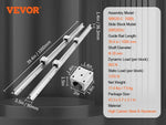 SucceBuy 2PCS Linear Guide Rails SBR12 SBR16 SBR20 800-2200mm & 4PCS UU Bearing Blocks Smooth Motion for DIY Mills CNC Parts