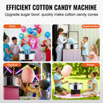 Amocart Electric Cotton Candy Machine Candy Floss Maker Commercial Cotton Candy Machine w/ Stainless Steel Bowl and Sugar Scoop