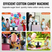 Charger l'image dans la visionneuse de galerie, SucceBuy Electric Cotton Candy Machine Candy Floss Maker Commercial Cotton Candy Machine w/ Stainless Steel Bowl and Sugar Scoop
